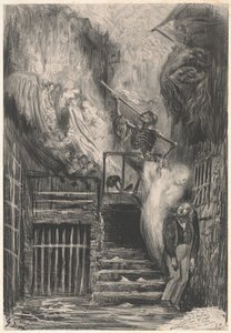 杰拉德-德-奈瓦尔的自杀》（Rue de la Vieille lanterne）。 作者 古斯塔夫·多尔（Gustave Dore）