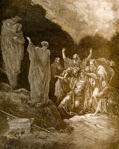扫罗和媒介/恩多的女巫，多雷的作品。- 圣经 作者 古斯塔夫·多尔（Gustave Dore）