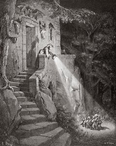食人魔的栖居地，由Heliodore Joseph Pisan（1822-90）c.1868雕刻 作者 古斯塔夫·多尔（Gustave Dore）
