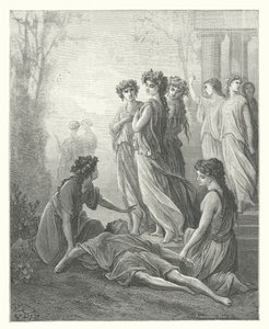 拉封丹寓言：达夫尼斯和阿尔西玛杜拉（雕刻） 作者 古斯塔夫·多尔（Gustave Dore）