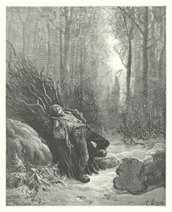 拉封丹寓言：死亡与樵夫（版画） 作者 古斯塔夫·多尔（Gustave Dore）
