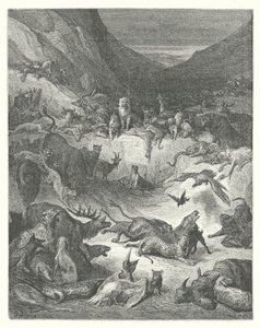 拉封丹的寓言：患瘟疫的动物（雕刻） 作者 古斯塔夫·多尔（Gustave Dore）
