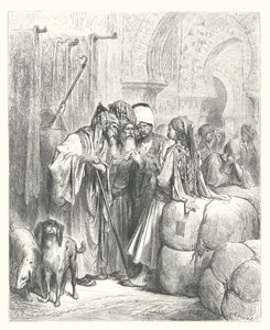 拉封丹寓言：巴肖和商人》（雕刻） 作者 古斯塔夫·多尔（Gustave Dore）
