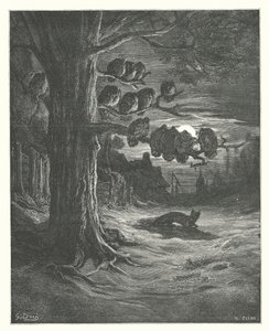 拉封丹寓言狐狸和火鸡》（版画） 作者 古斯塔夫·多尔（Gustave Dore）
