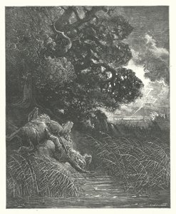 拉封丹寓言：橡树和芦苇（雕刻） 作者 古斯塔夫·多尔（Gustave Dore）