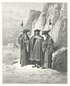 拉封丹的寓言：牡蛎和它的索赔人（雕刻） 作者 古斯塔夫·多尔（Gustave Dore）