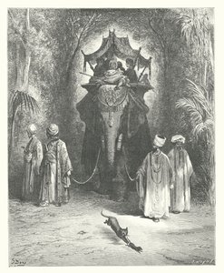 拉封丹寓言老鼠和大象》（版画） 作者 古斯塔夫·多尔（Gustave Dore）