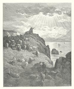 拉封丹寓言：牧羊人与海（版画） 作者 古斯塔夫·多尔（Gustave Dore）