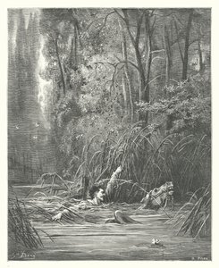 拉封丹寓言：滔滔江水》（雕刻） 作者 古斯塔夫·多尔（Gustave Dore）