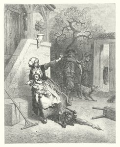 拉封丹寓言：狼、母亲和孩子（版画） 作者 古斯塔夫·多尔（Gustave Dore）