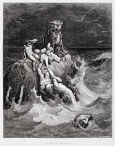 大洪水，《多尔圣经》插图 作者 古斯塔夫·多尔（Gustave Dore）
