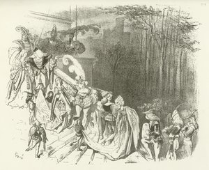 城堡的领主和女士们。 16世纪初（凹版印刷） 作者 古斯塔夫·多尔（Gustave Dore）