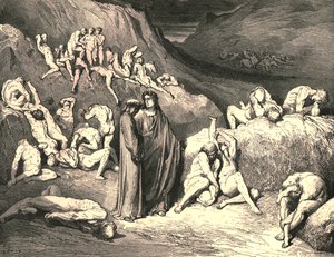 地壳是从下面的薄片中抽出来的，大约在1890年。 作者 古斯塔夫·多尔（Gustave Dore）