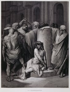 鞭打基督；多尔圣经插图 作者 古斯塔夫·多尔（Gustave Dore）