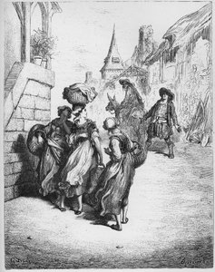 磨坊主，他的儿子和驴-珍·拉·芳丹的《寓言》 作者 古斯塔夫·多尔（Gustave Dore）