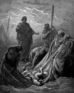 神奇的吃鱼, 1866年 作者 古斯塔夫·多尔（Gustave Dore）