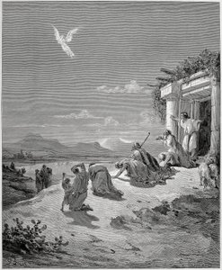 托比亚斯的家人看到天使拉斐尔消失 作者 古斯塔夫·多尔（Gustave Dore）