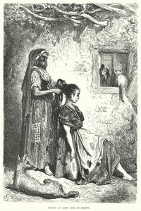 吉普赛女孩在迪耶兹马的厕所（雕刻） 作者 古斯塔夫·多尔（Gustave Dore）