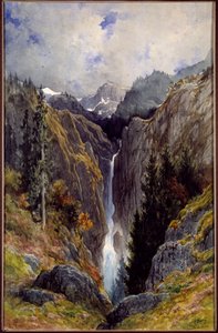 Lys 山谷地狱洞的瀑布。 古斯塔夫·多尔 (1832-1883) 的绘画 作者 古斯塔夫·多尔（Gustave Dore）