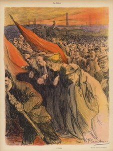 工业罢工：出埃及记，c.1902（彩色平版印刷） 作者 古斯塔夫·弗拉舍恩