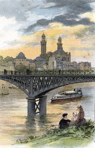 View of the footbridge of Passy (now bridge of Bir Hakeim) in Paris Drawing by Gustave Fraipont (1849-1923) from Saint-Juirs   1439108   zh       chinese Successfully Translated  Original: Eva Carrière producing ectoplasm, Paris, 8th May 1912, from Phenome