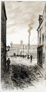 巴黎西岛太平间景观，巴黎 古斯塔夫·弗莱蓬 (Gustave Fraipont，1849-1923) 绘制，来自圣瑞尔 (Saint-Juire) 作者 古斯塔夫·弗赖蓬（Gustave Fraipont）