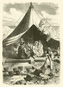 Moroccan Jews in Gibraltar, having fled massacres in Tetouan (engraving)