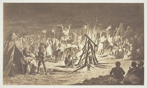 无题[贝内迪克特-马松的《夏隆营地的篝火》画作]，1857年。   作者 古斯塔夫·勒格雷