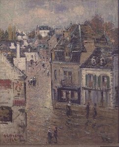 雨后的Pont Aven街 作者 古斯塔夫·洛索（Gustave Loiseau）