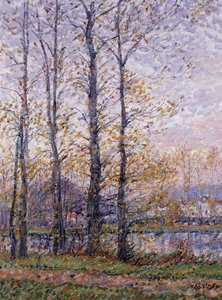瓦兹河畔普瓦西银行； Les Bords de l“瓦兹， 作者 古斯塔夫·洛索（Gustave Loiseau）