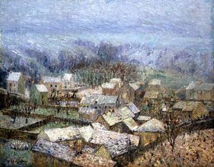 蓬多瓦兹的冬天（布面油画） 作者 古斯塔夫·洛索（Gustave Loiseau）
