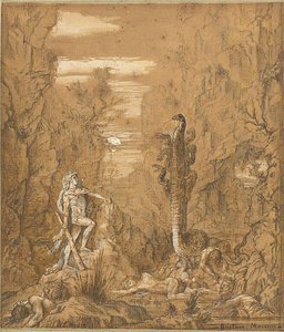 赫拉克勒斯与莱尔纳的九头蛇 作者 古斯塔夫·莫罗（Gustave Moreau）