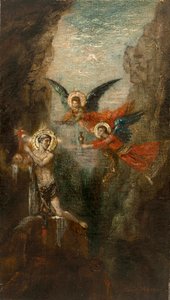 莫罗 - 沙漠中的圣徒，约 1879 年 作者 古斯塔夫·莫罗（Gustave Moreau）