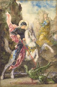 圣乔治与龙，1869年 作者 古斯塔夫·莫罗（Gustave Moreau）