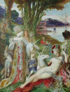 独角兽（布面油画） 作者 古斯塔夫·莫罗（Gustave Moreau）