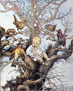 詹姆斯·马修·巴里（James Matthew Barrie，JM 或 J. M. Barrie）寓言《彼得潘的故事》插图 作者 古斯塔沃·古斯塔维诺·罗索