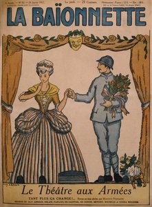 军队剧院》，《La Baionnette》封面插图，第 82 期，1917 年 1 月 25 日（彩色石版印刷）。