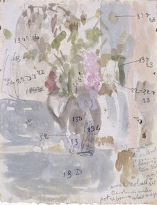 花瓶（纸上水彩画） 作者 格温·约翰