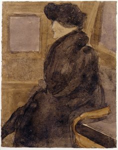 电车上的老妇人 作者 Gwen John