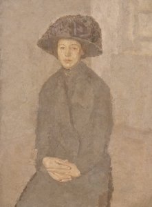 年轻女子戴着一顶大帽子，c.1917-25（布面油画放在船上）