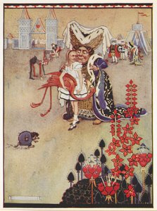 爱丽丝和公爵夫人在槌球比赛中 作者 格温妮德·哈德森（Gwynedd M.Hudson）