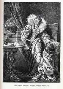 伊丽莎白签署玛丽的死刑令，1882年 作者 久拉·本丘尔（GyulaBenczúr）
