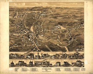 马萨诸塞州乌克斯布里奇1880. 作者 H.贝克和泡利毕格罗