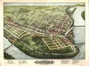 鸟瞰马萨诸塞州霍利约克：1877 年 作者 HH贝利