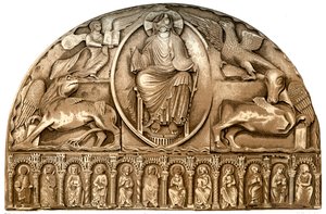 勒芒大教堂的外部装饰，法国勒芒，15世纪，1849年。