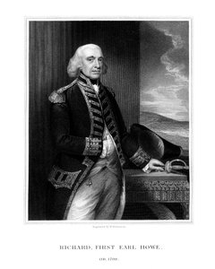 理查德·豪（Richard Howe），第一任伯爵·豪，英国海军上将，1832年。 作者 鲁宾逊