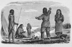 Tenan-Kutchin和Kutcha-Kutchin，来自&39;Alaska and its Resources&39;，由William H. Dall，由John Andrew，酒吧雕刻。 1870