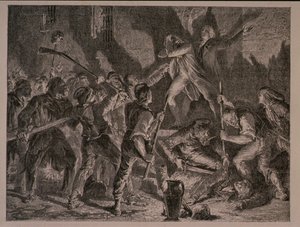 1792年9月监狱中的大屠杀，由Jean-Baptiste Charles Carbonneau刻（1815年） 作者 夏勒（H. de la Charlerie）