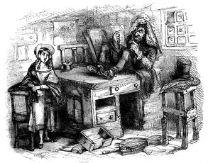 查尔斯-狄更斯的 "老古董店"(The Old Curiosity Shop) 作者 Hablot骑士布朗