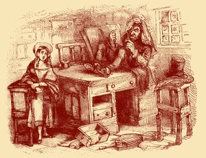 查尔斯-狄更斯的 "老古董店"(The Old Curiosity Shop) 作者 Hablot骑士布朗